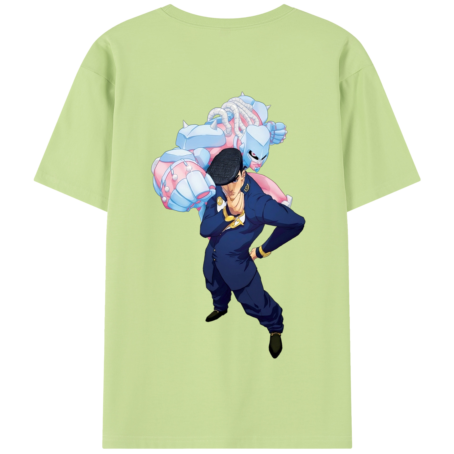 （画像用） ジョジョの奇妙な冒険 ひがしかた じょうすけ JoJo's Bizarre Adventure Higashikata Josuke 綿100％半袖Tシャツ（背面プリント）